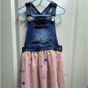 Back to School Ready! Denimn and pink dress with stars !